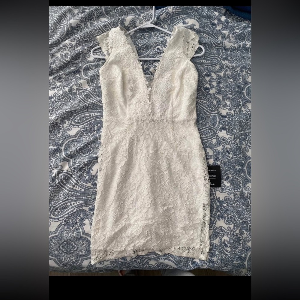 Brand new Lulus white Mini graduation dress size S